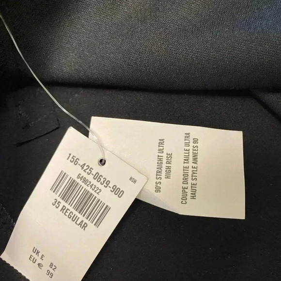 NWT Abercrombie & Fitch vegan leather 90’s straight ultra high rise pants 35 /20 - Picture 8 of 8